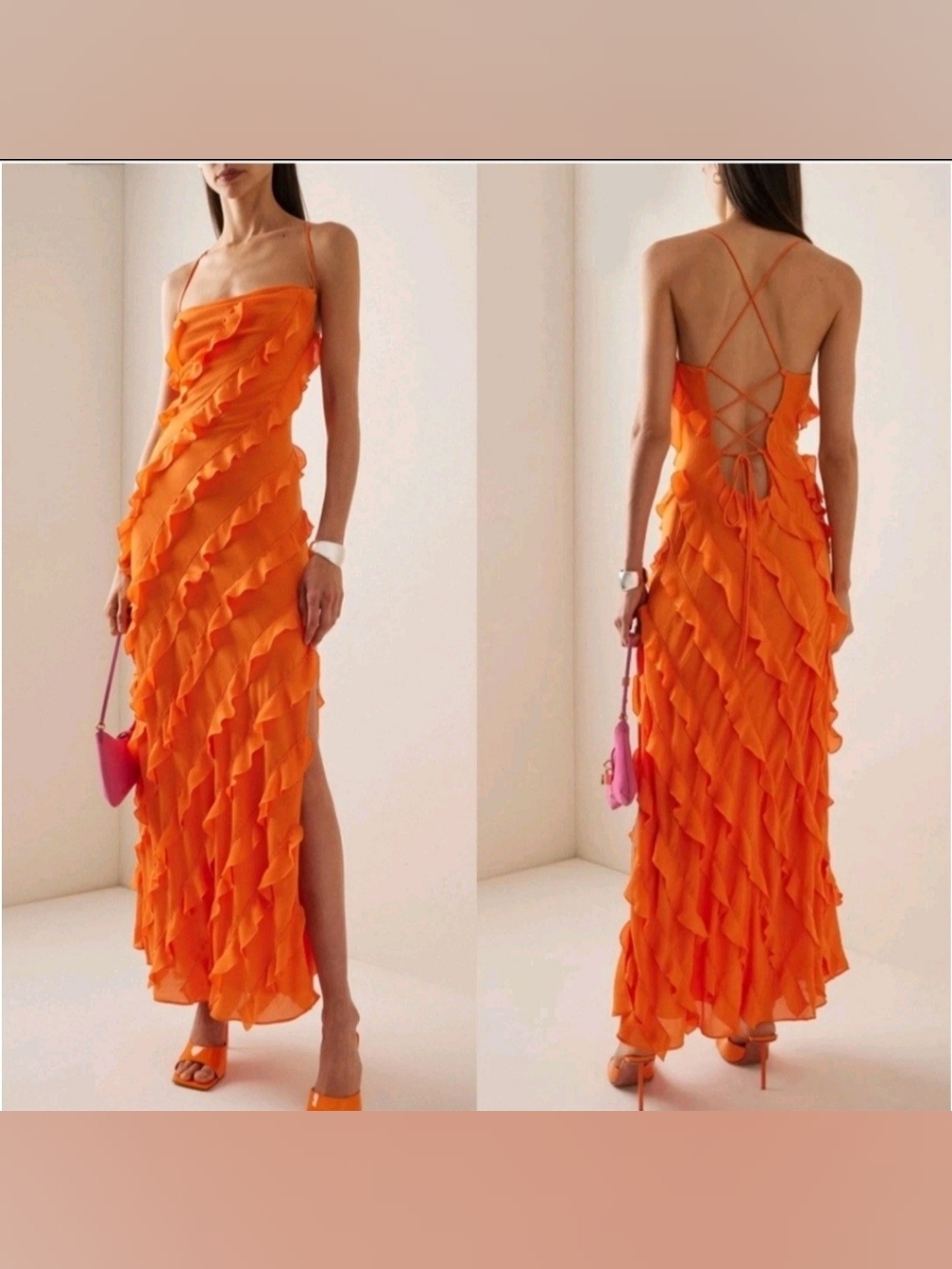 Staud ELVIRE dress Nectarine